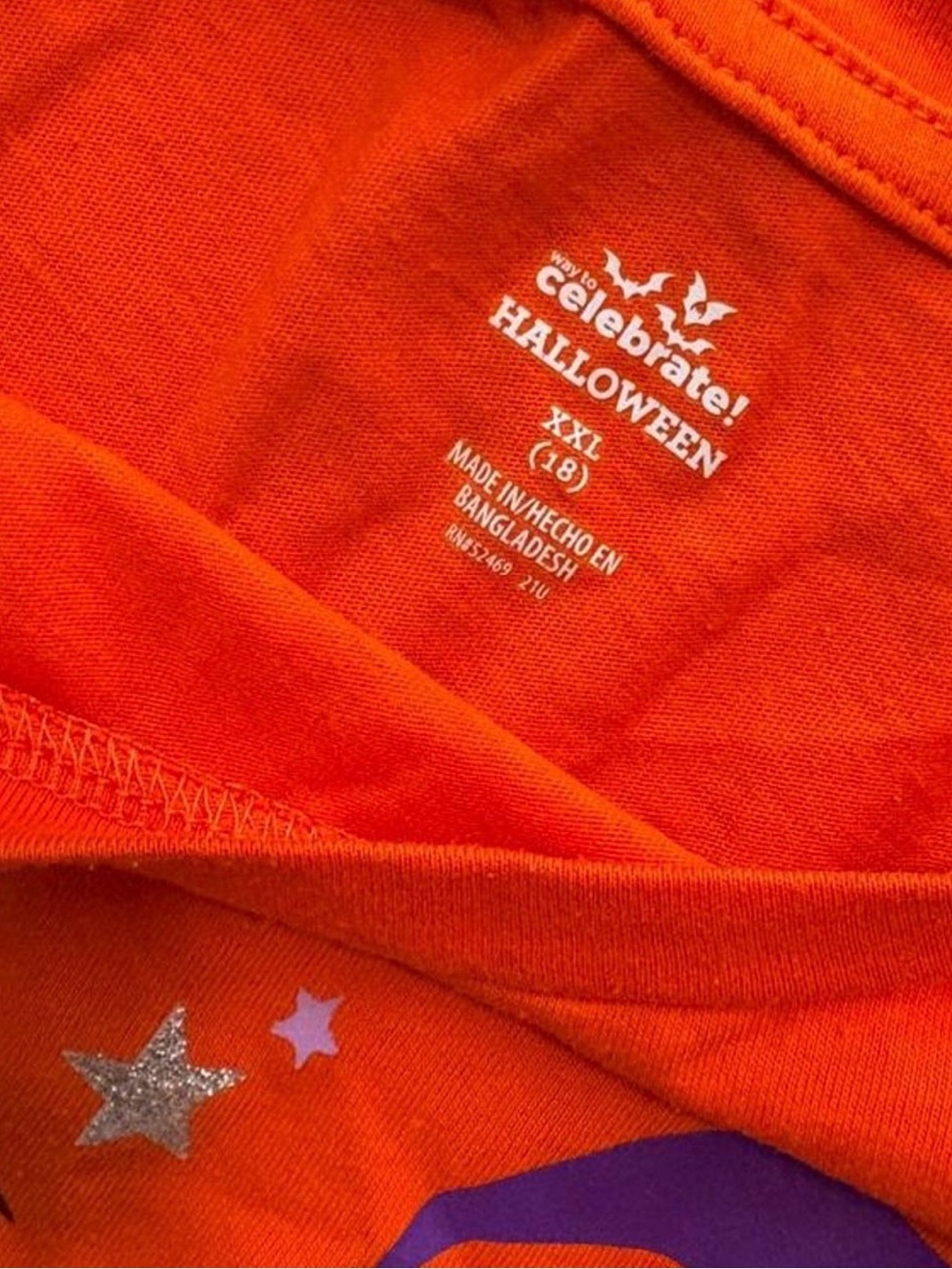 🩷$3 BUNDLED- Kids' Orange Halloween Cat Graphic Tee - 'Magically Purr-fect' - Picture 5 of 5